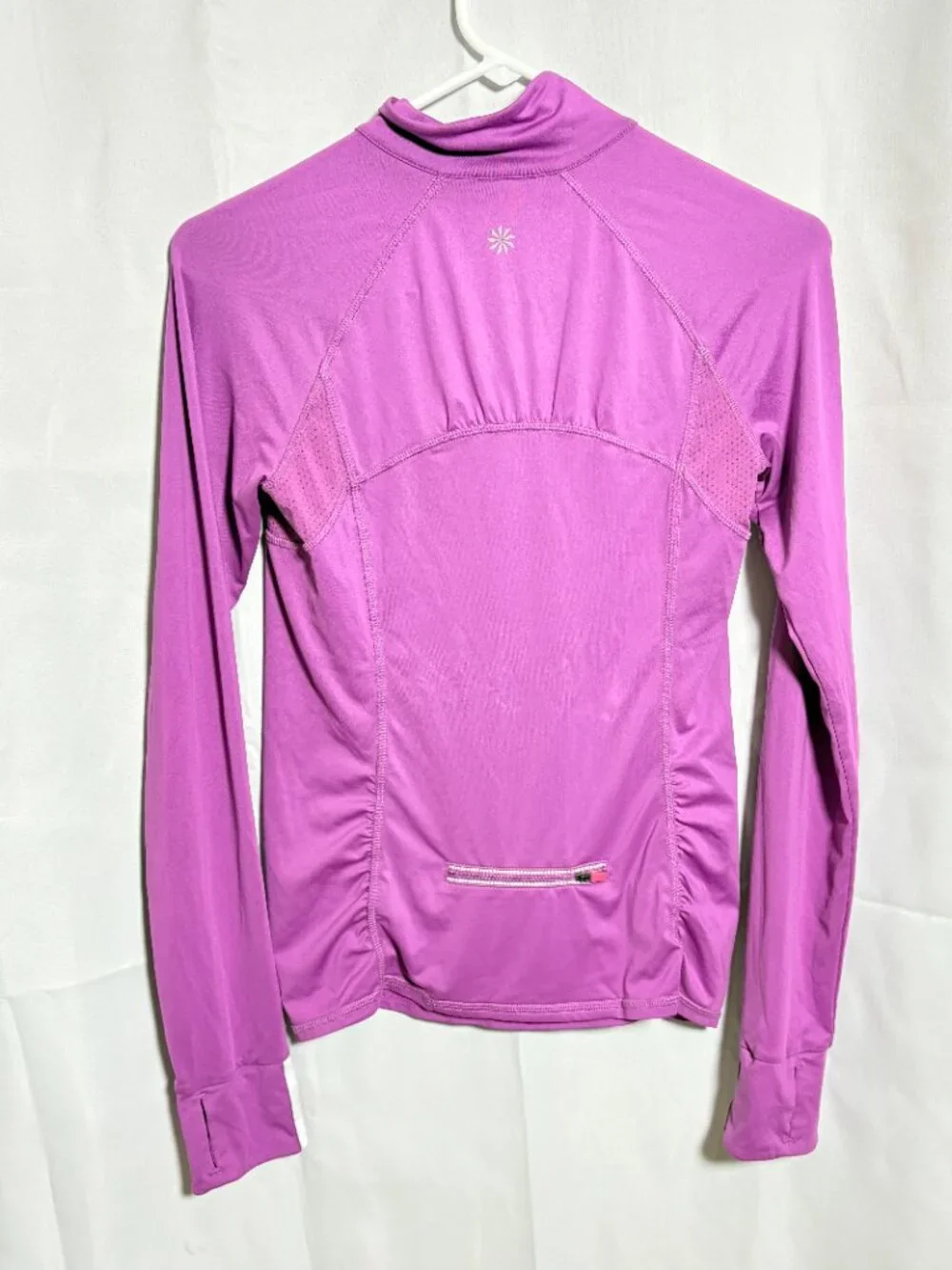 Athleta Purple Half Zip Running Top Thumbholes XXS
